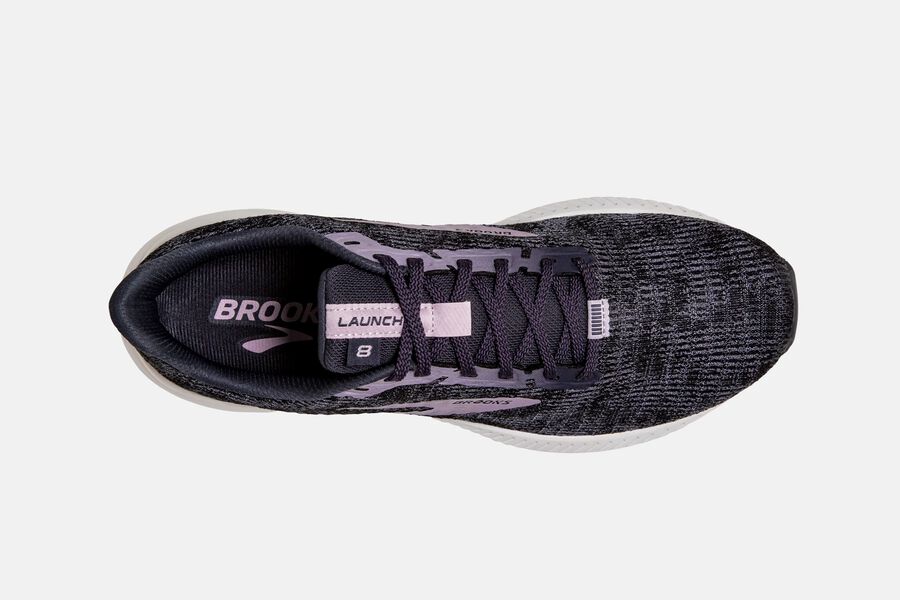 Brooks Launch 8 Road Running Shoes Womens Black/Purple 715986-HDW